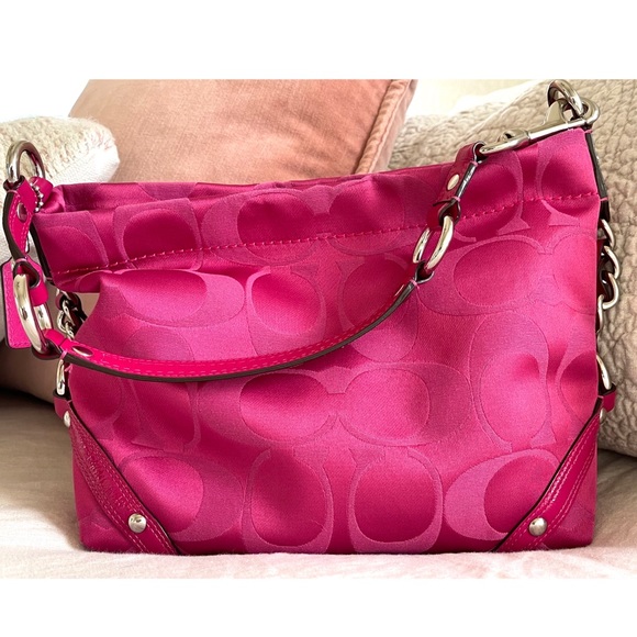 Coach Handbags - COACH Signature "Carly" Sateen Hobo Purse